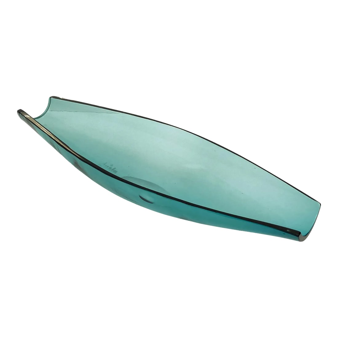 Vintage Blenko Dish, Teal Blue: Blenko Teal Blue Dish 16"L x 51/4"W Condition: Alterations: Original Condition Unaltered Imperfections: Some Imperfections Condition Notes: Many antique glass pieces have tiny tiny bubbles or other im