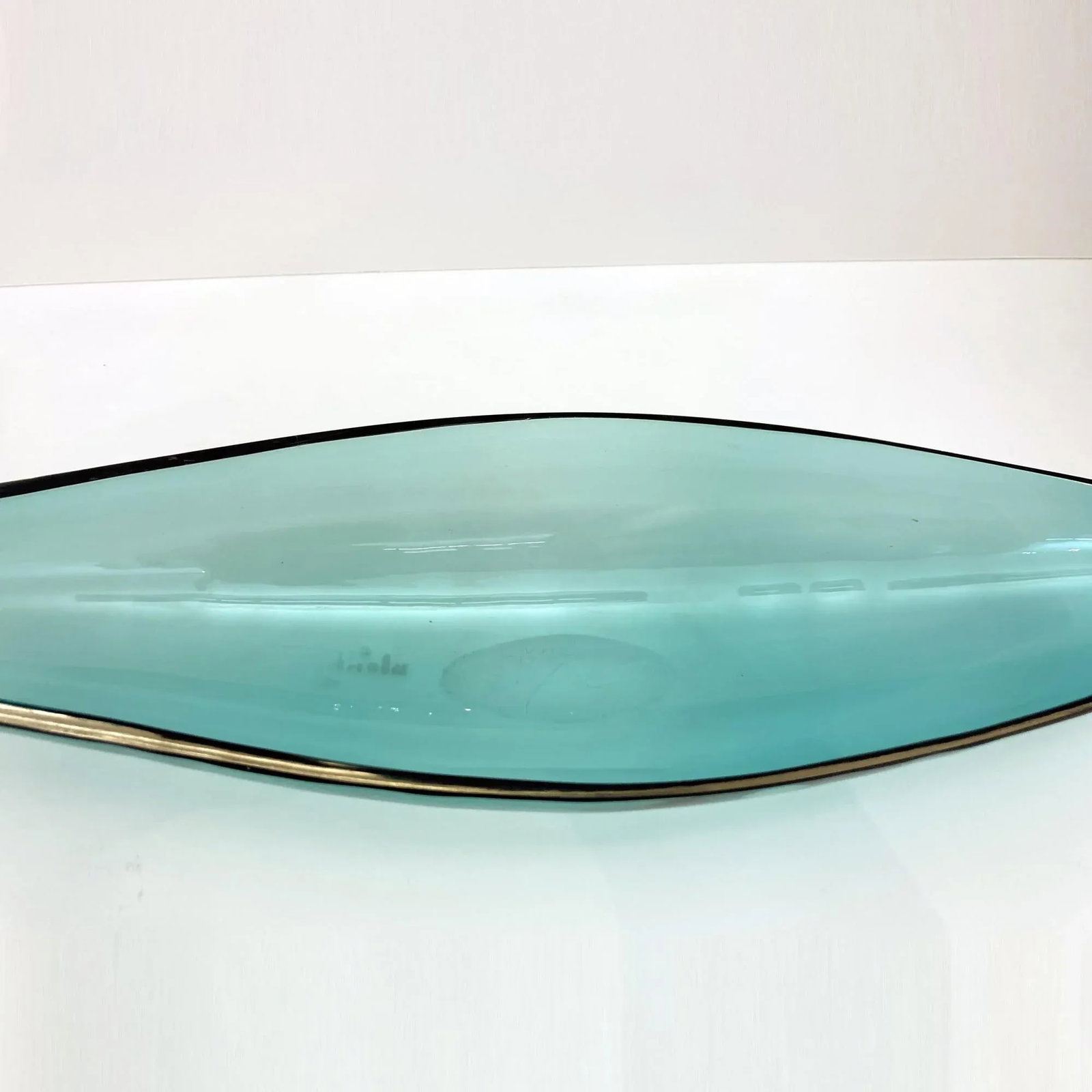 Vintage Blenko Dish, Teal Blue - 3