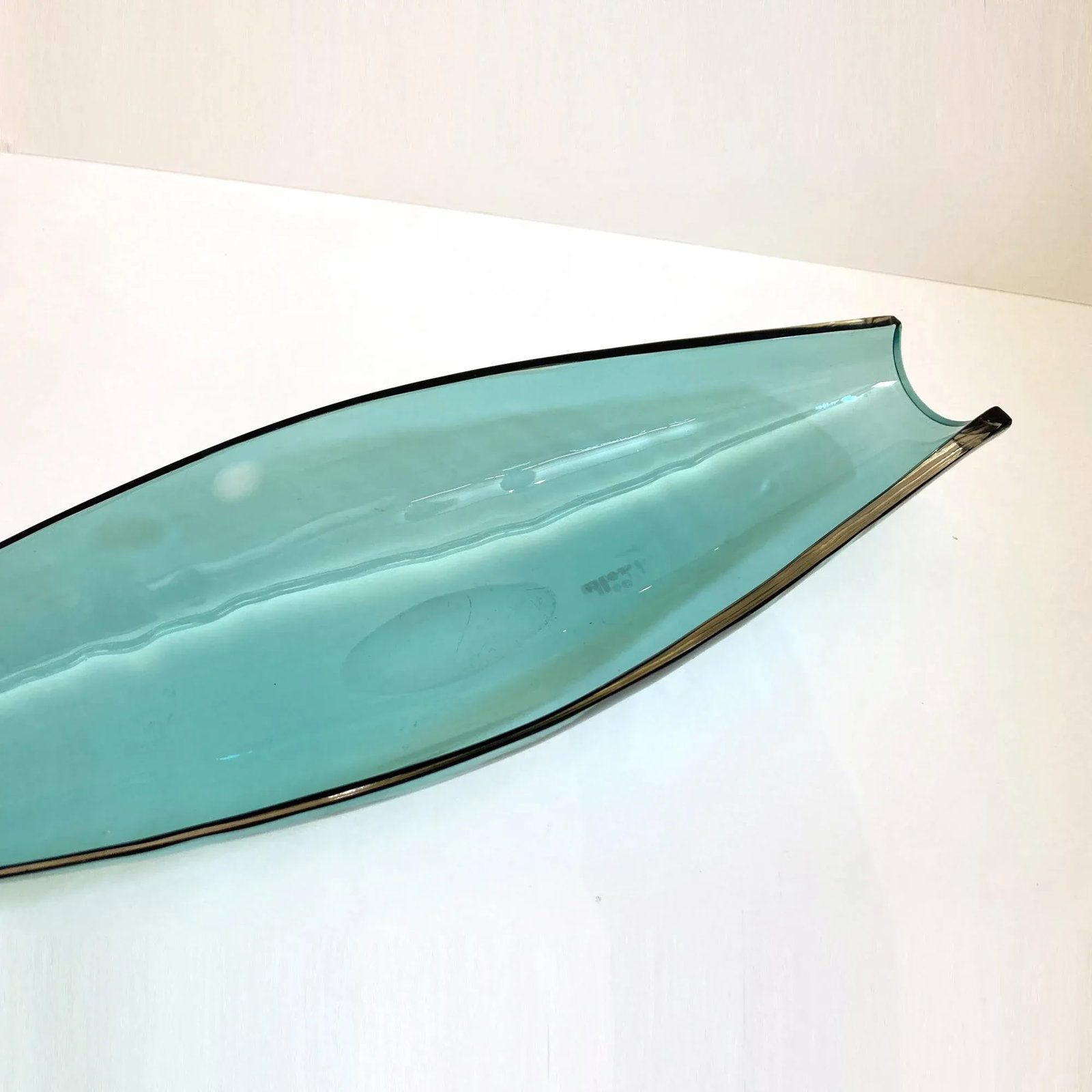 Vintage Blenko Dish, Teal Blue - 4