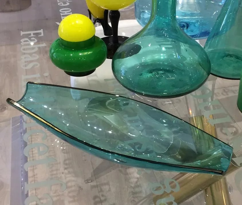 Vintage Blenko Dish, Teal Blue - 6