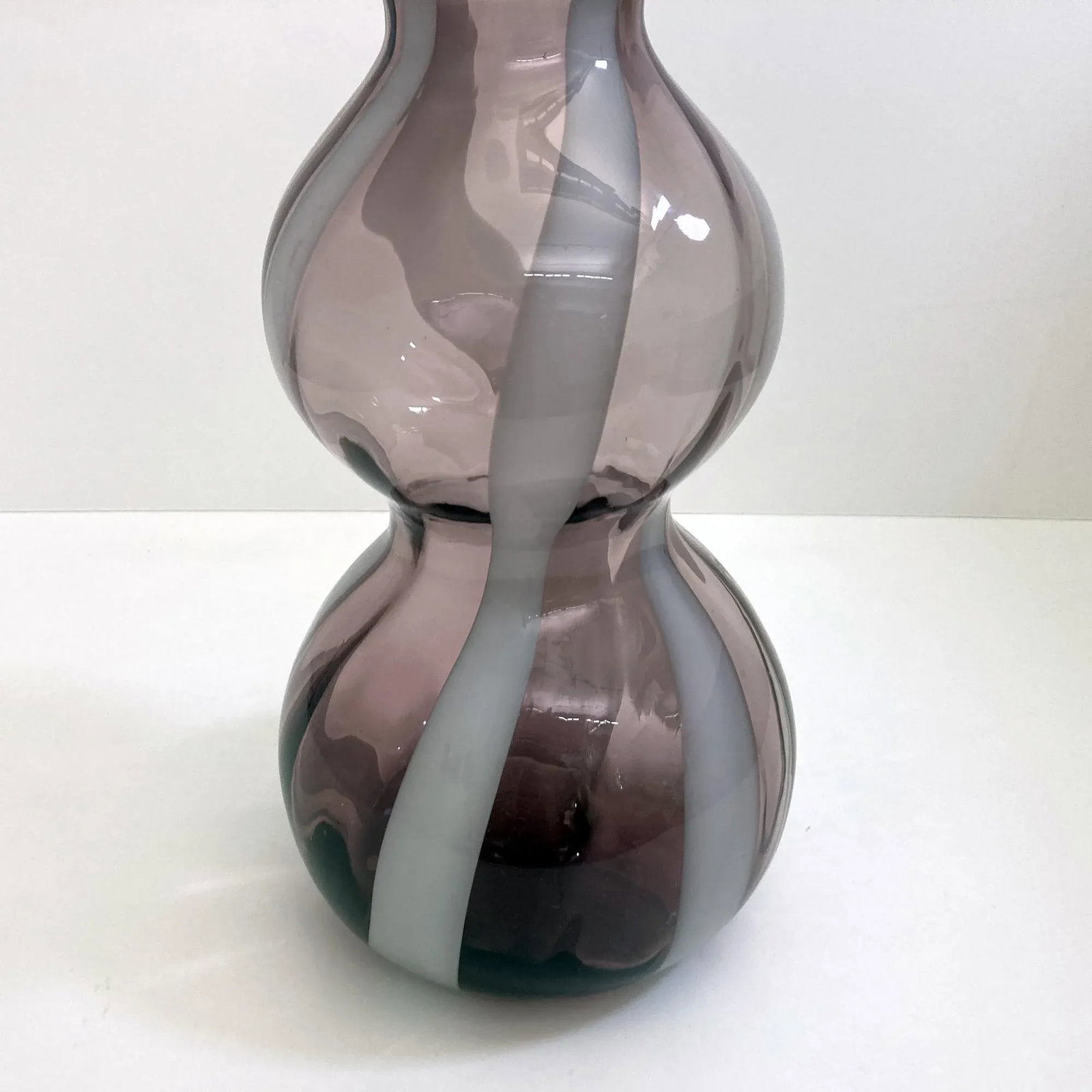 Vintage All Rose Murano, Amethyst and White Decanter - 2