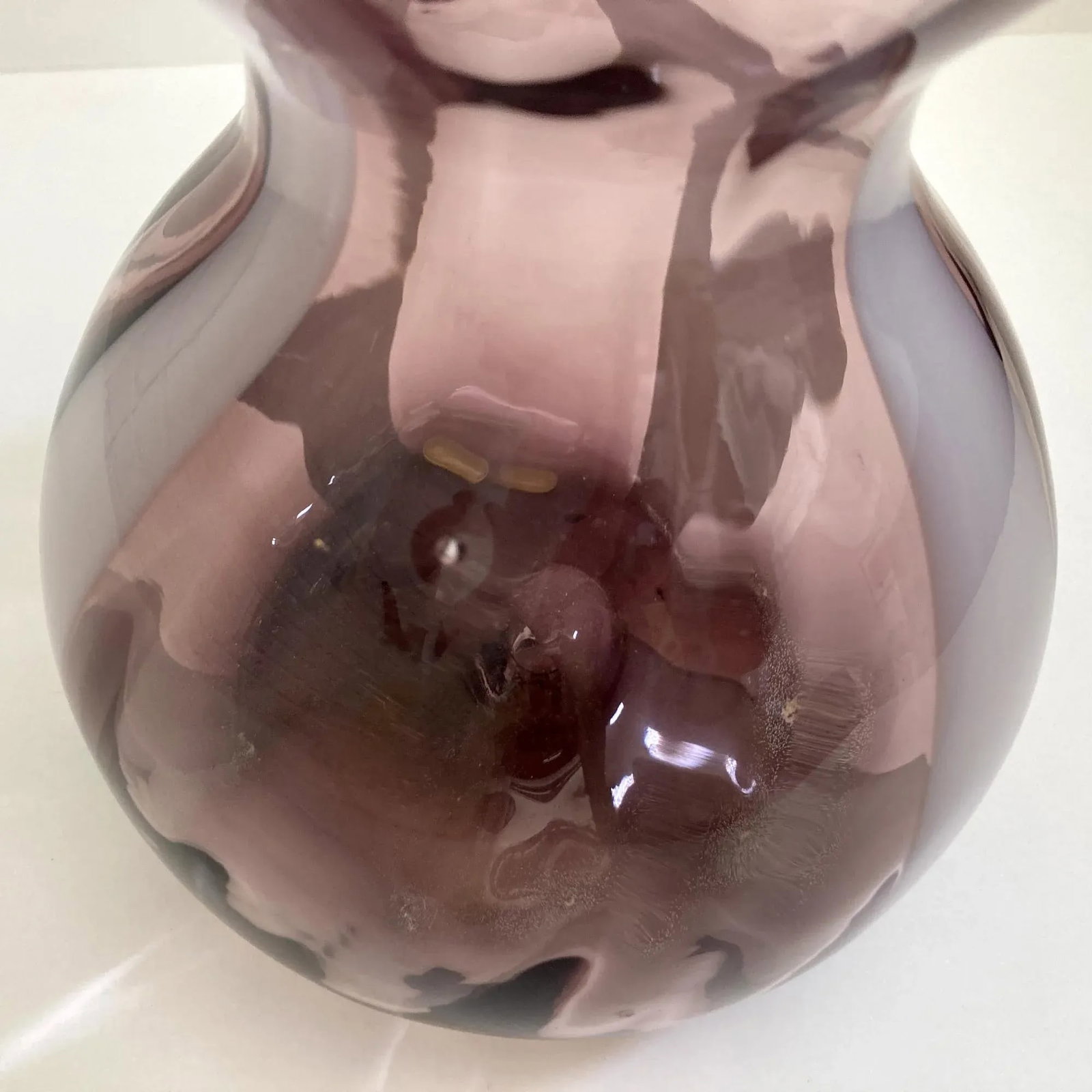 Vintage All Rose Murano, Amethyst and White Decanter - 5
