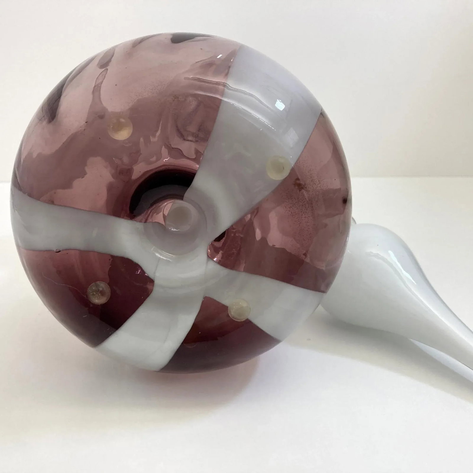 Vintage All Rose Murano, Amethyst and White Decanter - 7