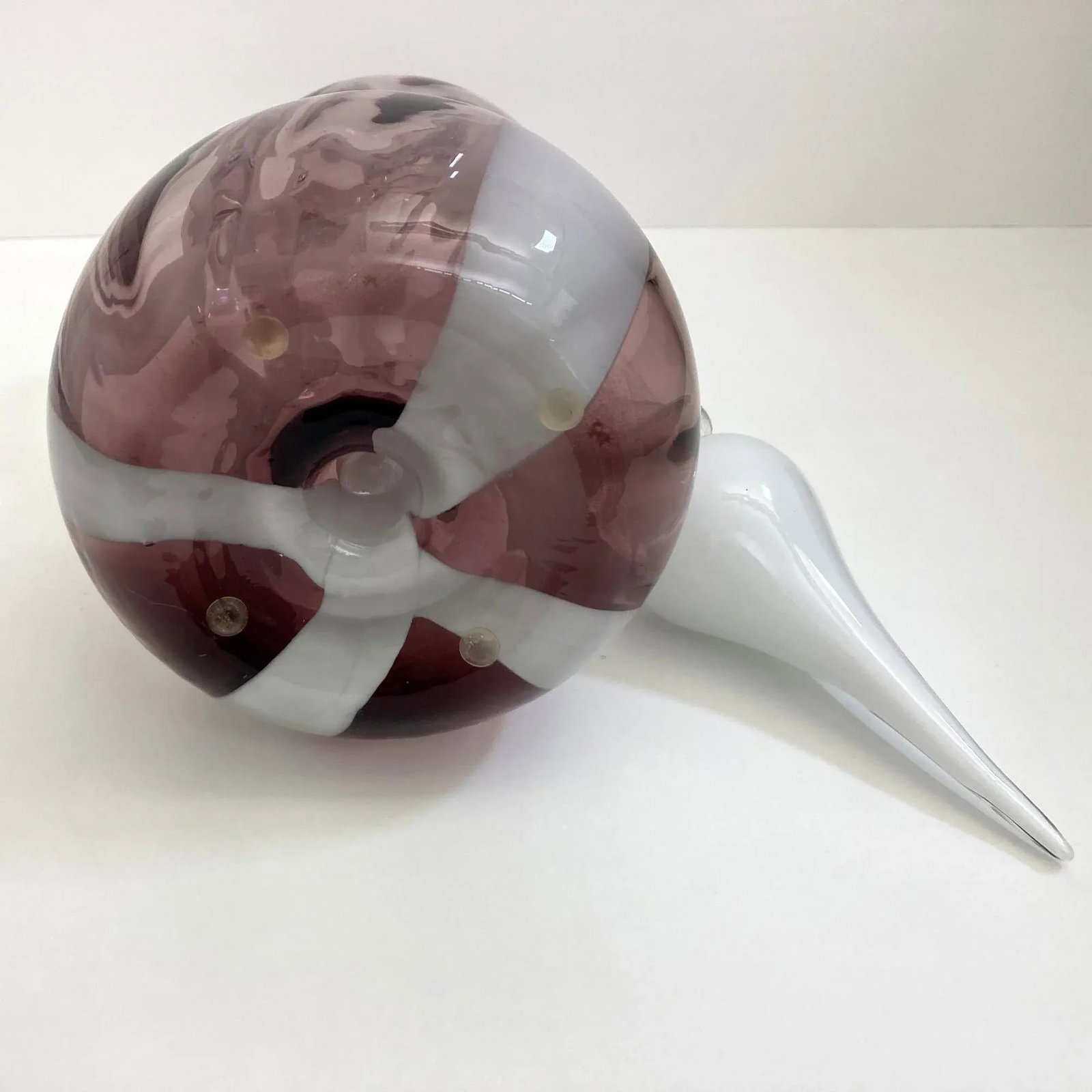 Vintage All Rose Murano, Amethyst and White Decanter - 8