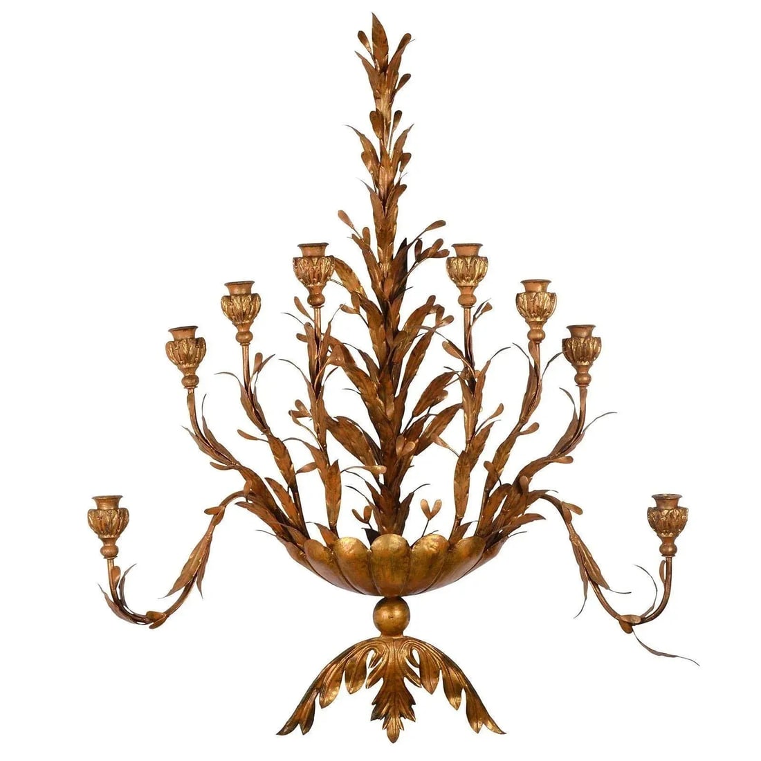1930's Gold Metal Wall Sconces - a Pair - 2