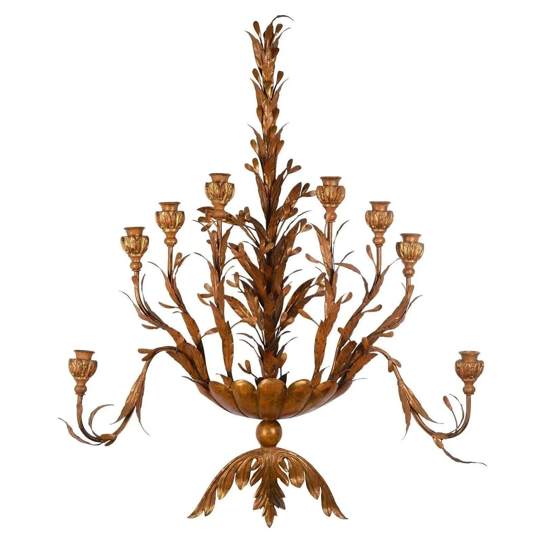 1930's Gold Metal Wall Sconces - a Pair - 3