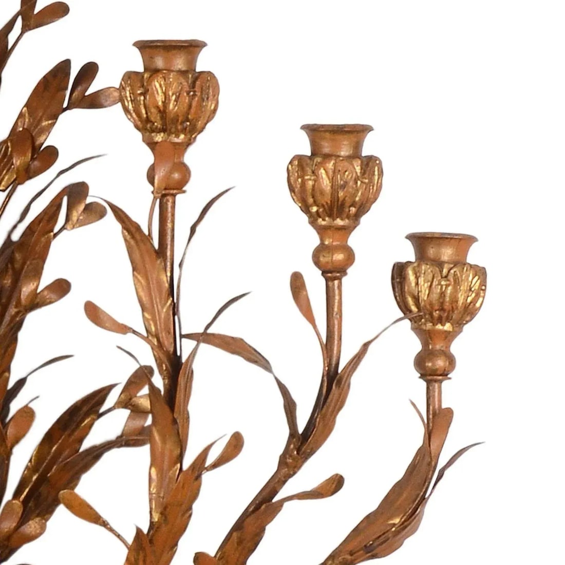 1930's Gold Metal Wall Sconces - a Pair - 4