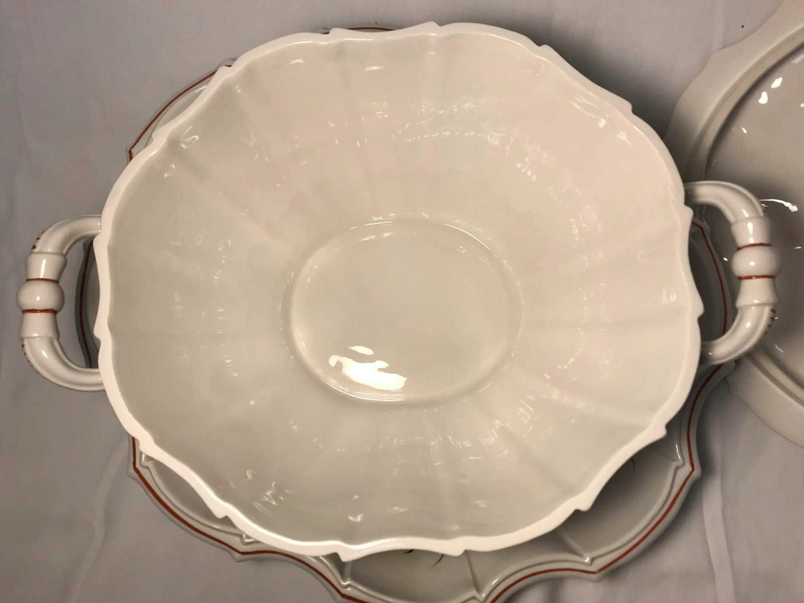 Vintage Italian Soup Tureen with Serving Plate- 4 Pieces - 6