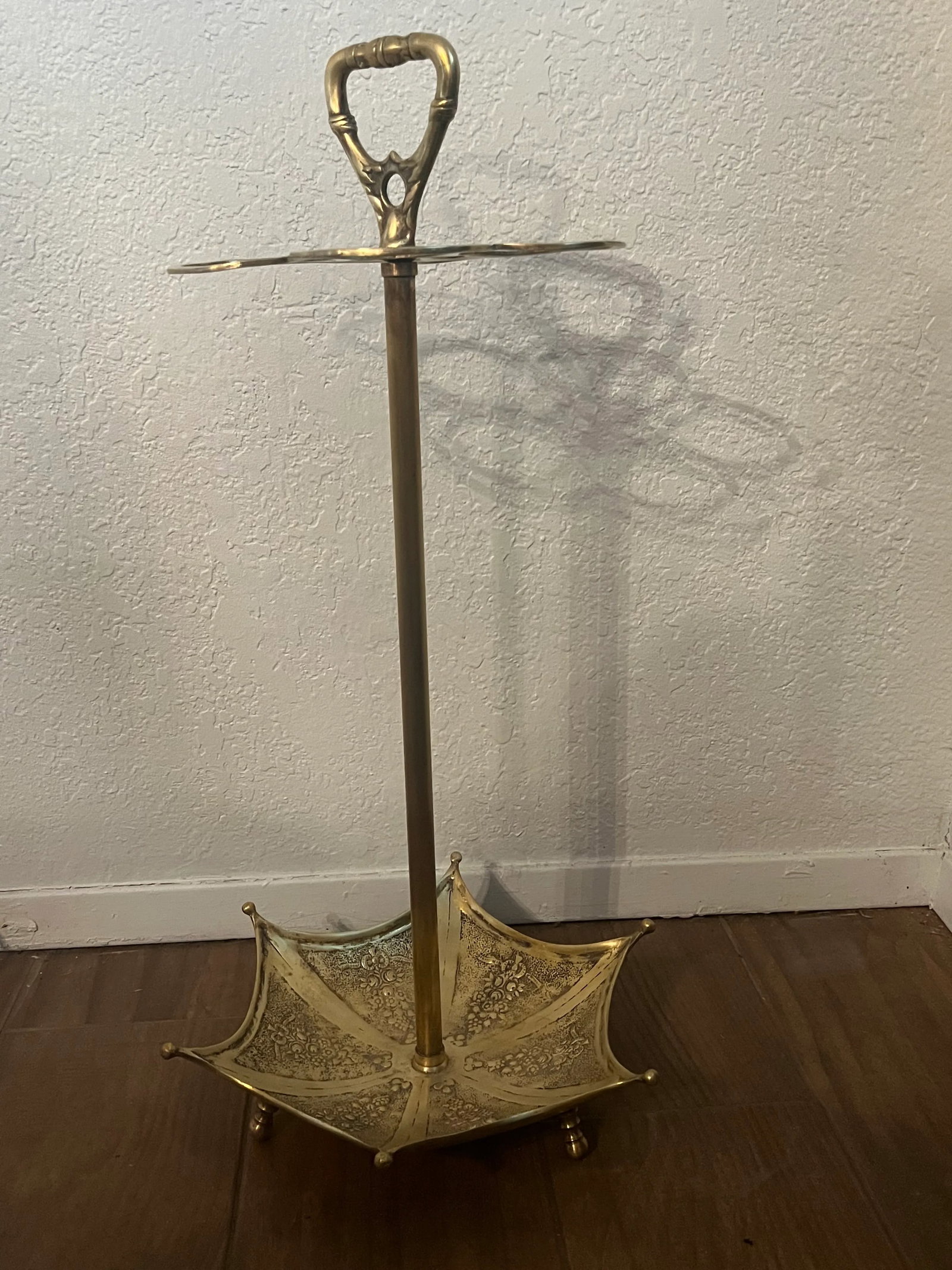 Vintage 1950s Brass Umbrella Stand - 2