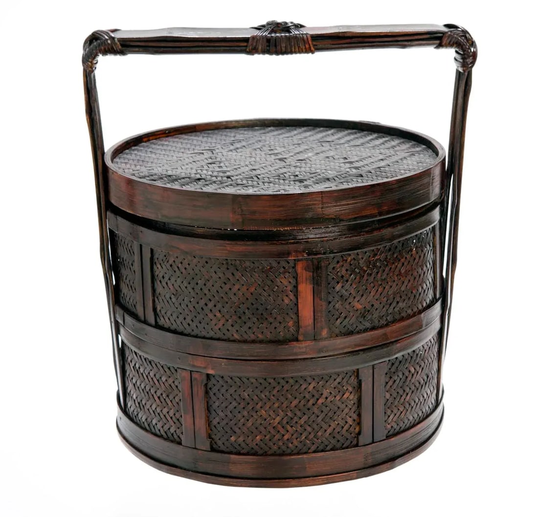 Late 20th Century Chinese Rattan Tiered Lunch Box - 13