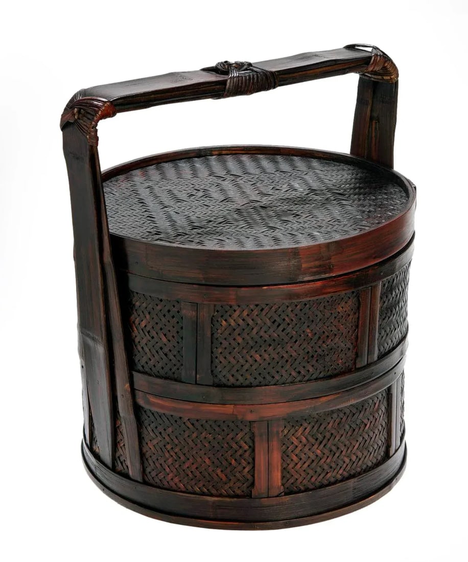 Late 20th Century Chinese Rattan Tiered Lunch Box - 2