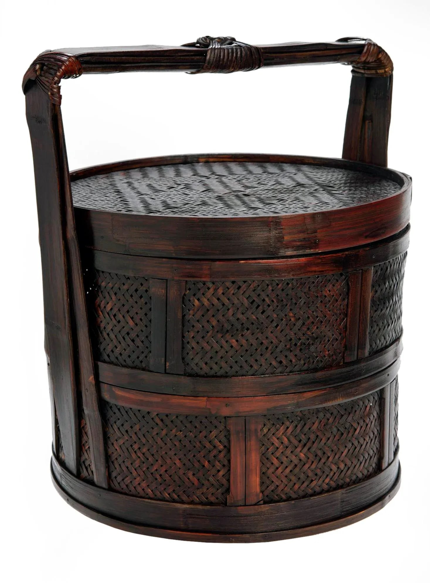 Late 20th Century Chinese Rattan Tiered Lunch Box - 3