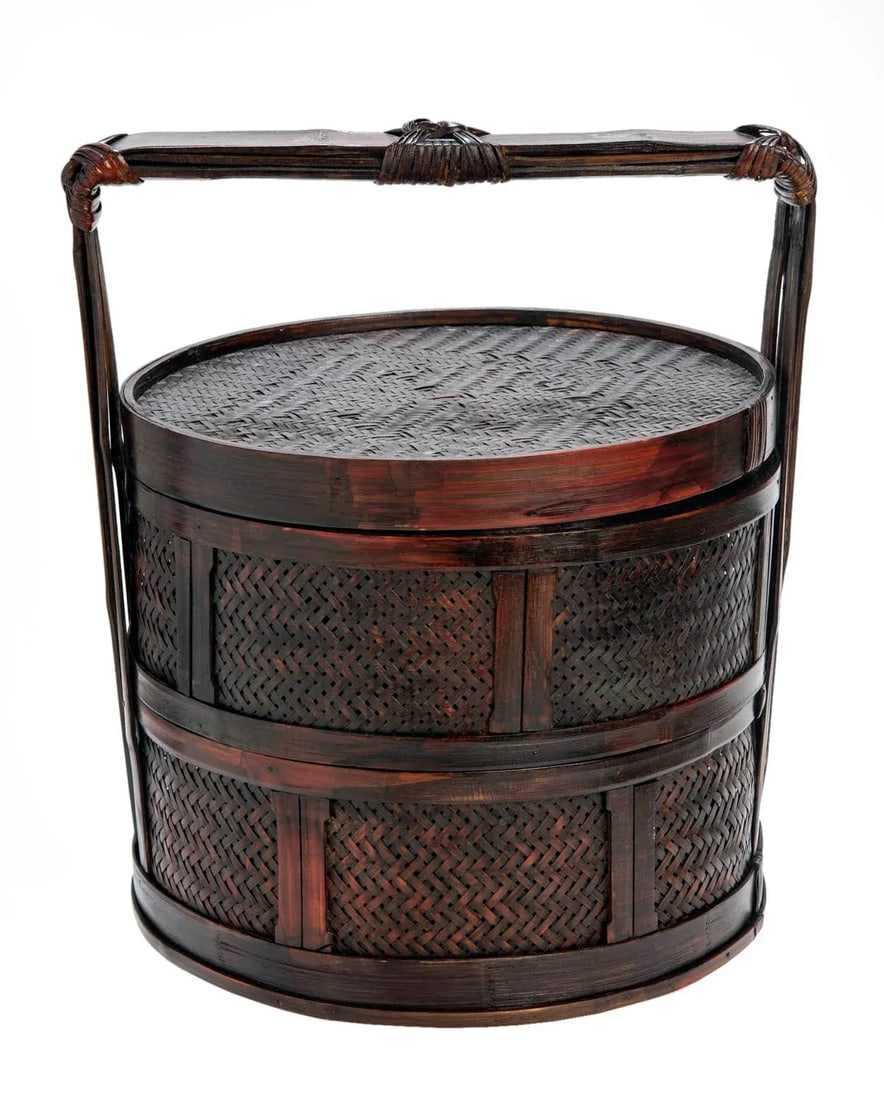 Late 20th Century Chinese Rattan Tiered Lunch Box - 4