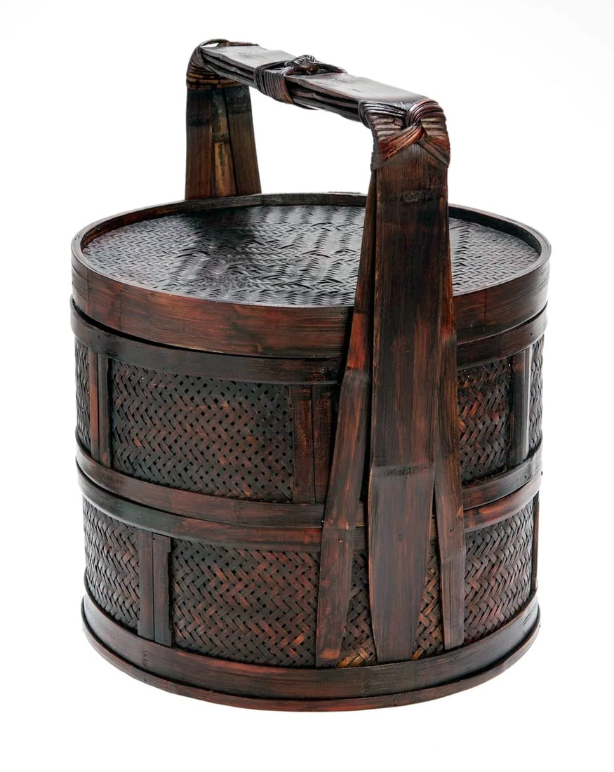 Late 20th Century Chinese Rattan Tiered Lunch Box - 5