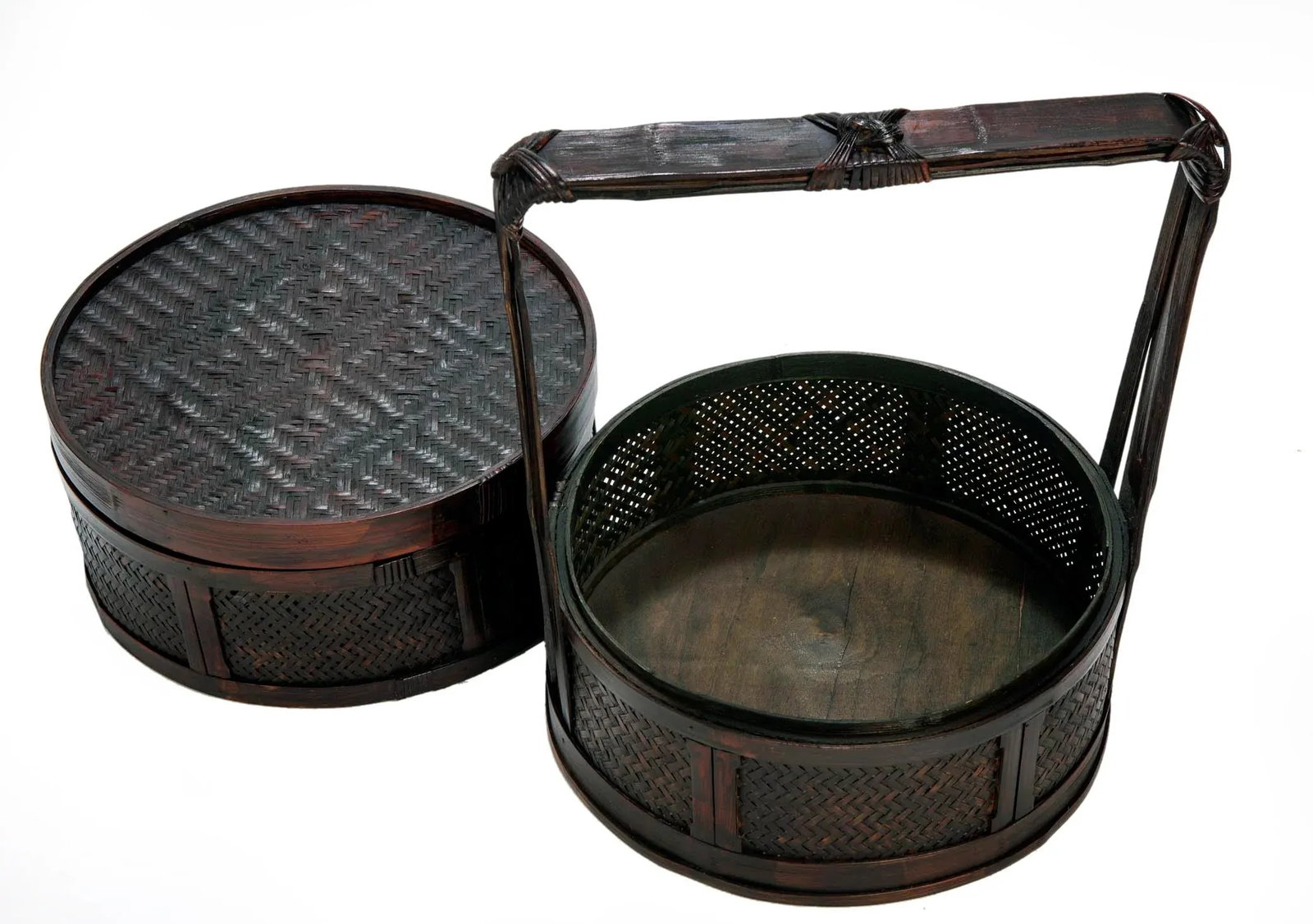 Late 20th Century Chinese Rattan Tiered Lunch Box - 8