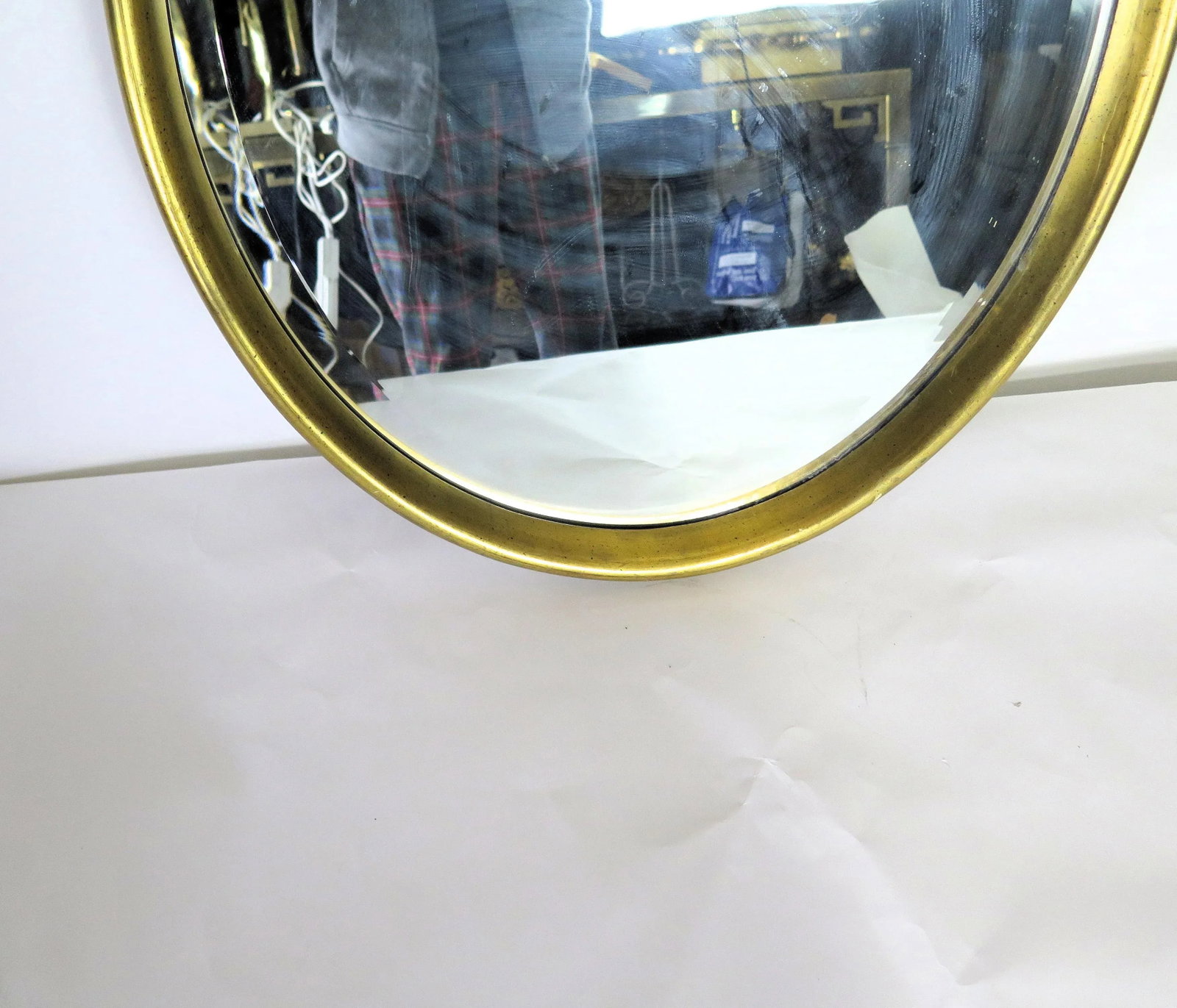 1940s Giltwood Oval Beveled Mirror - 2