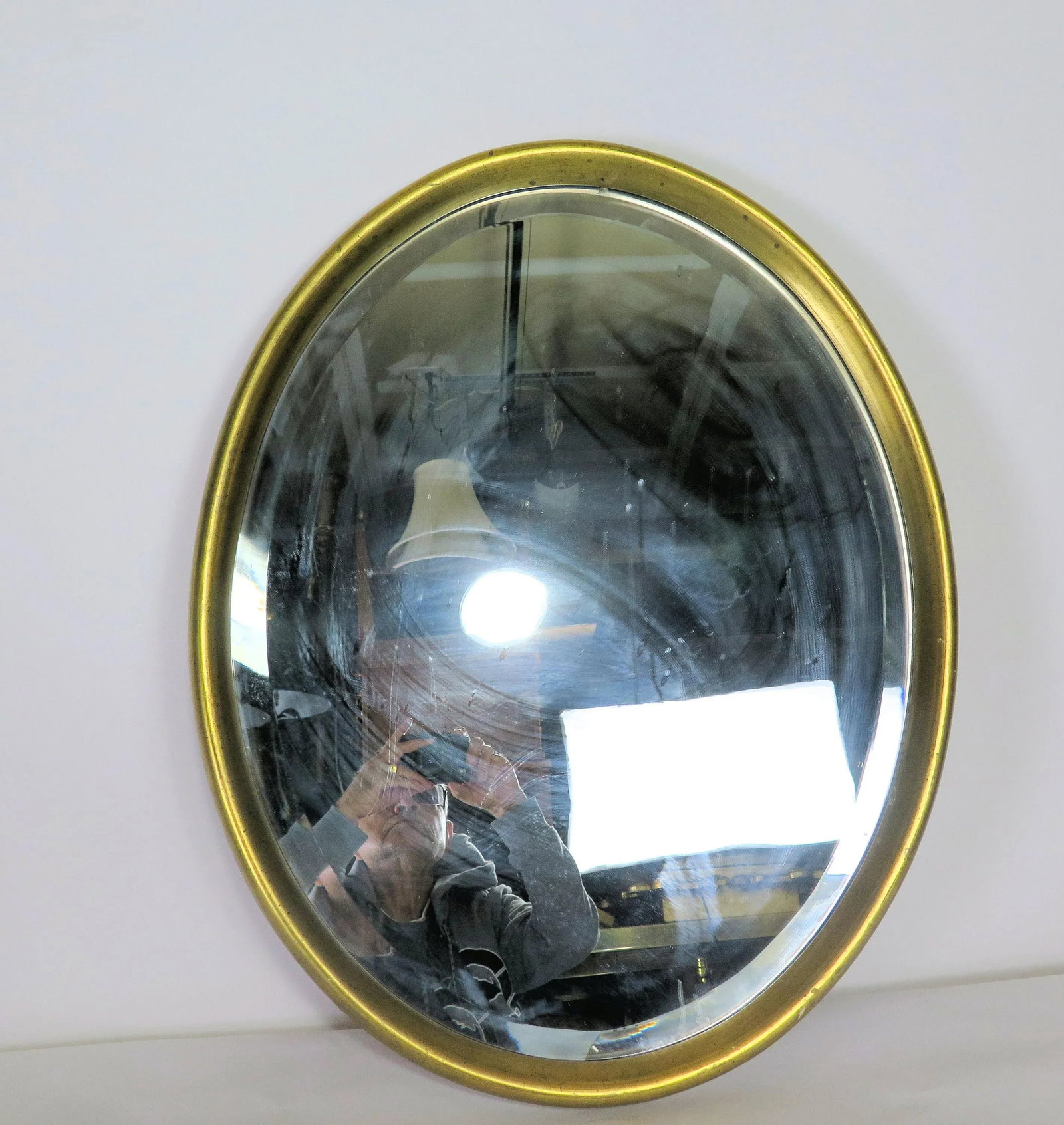 1940s Giltwood Oval Beveled Mirror - 4