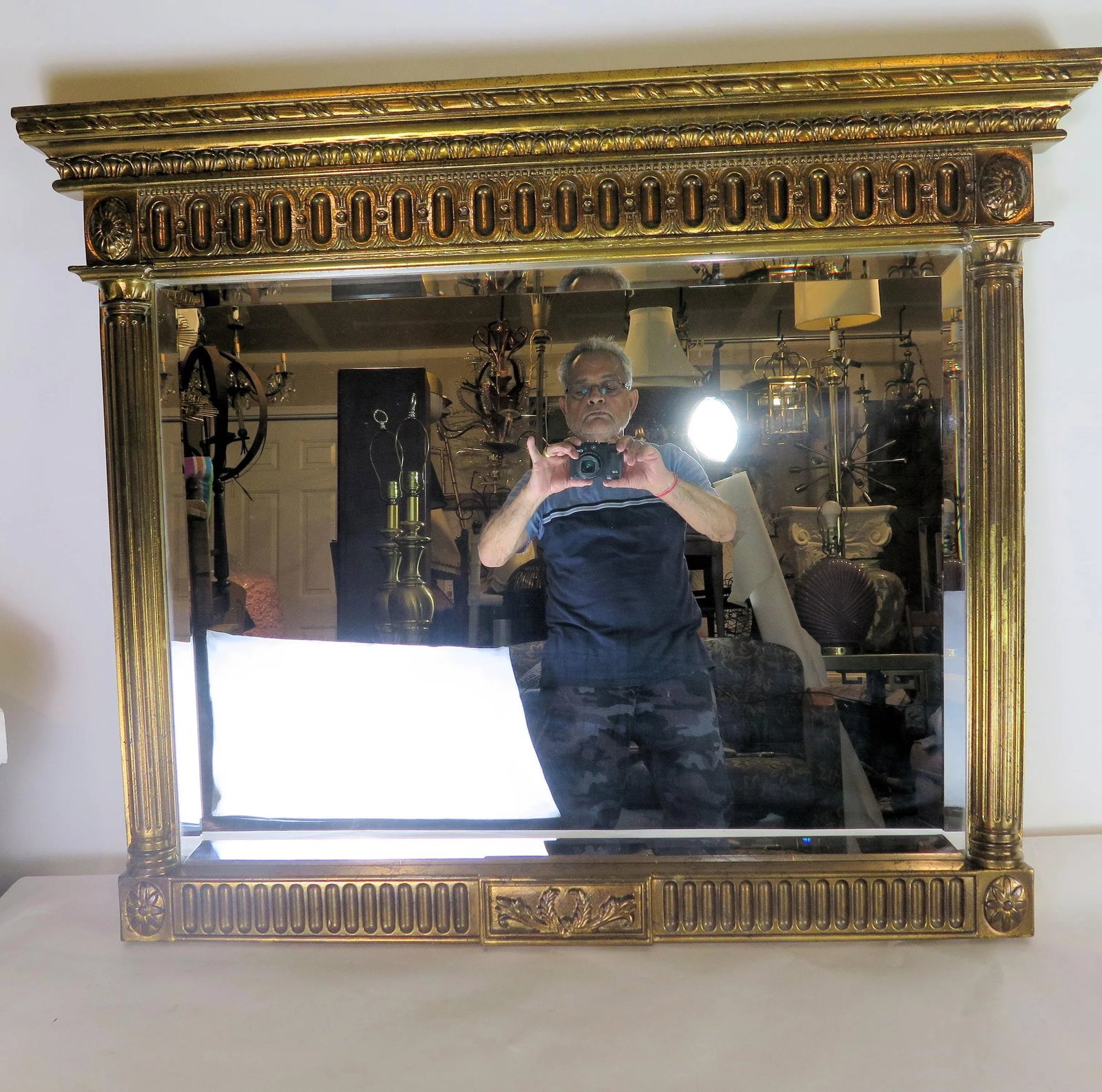 Carolina Mirror Co. Neoclassic French Style Gilt Wood Mirror - 7