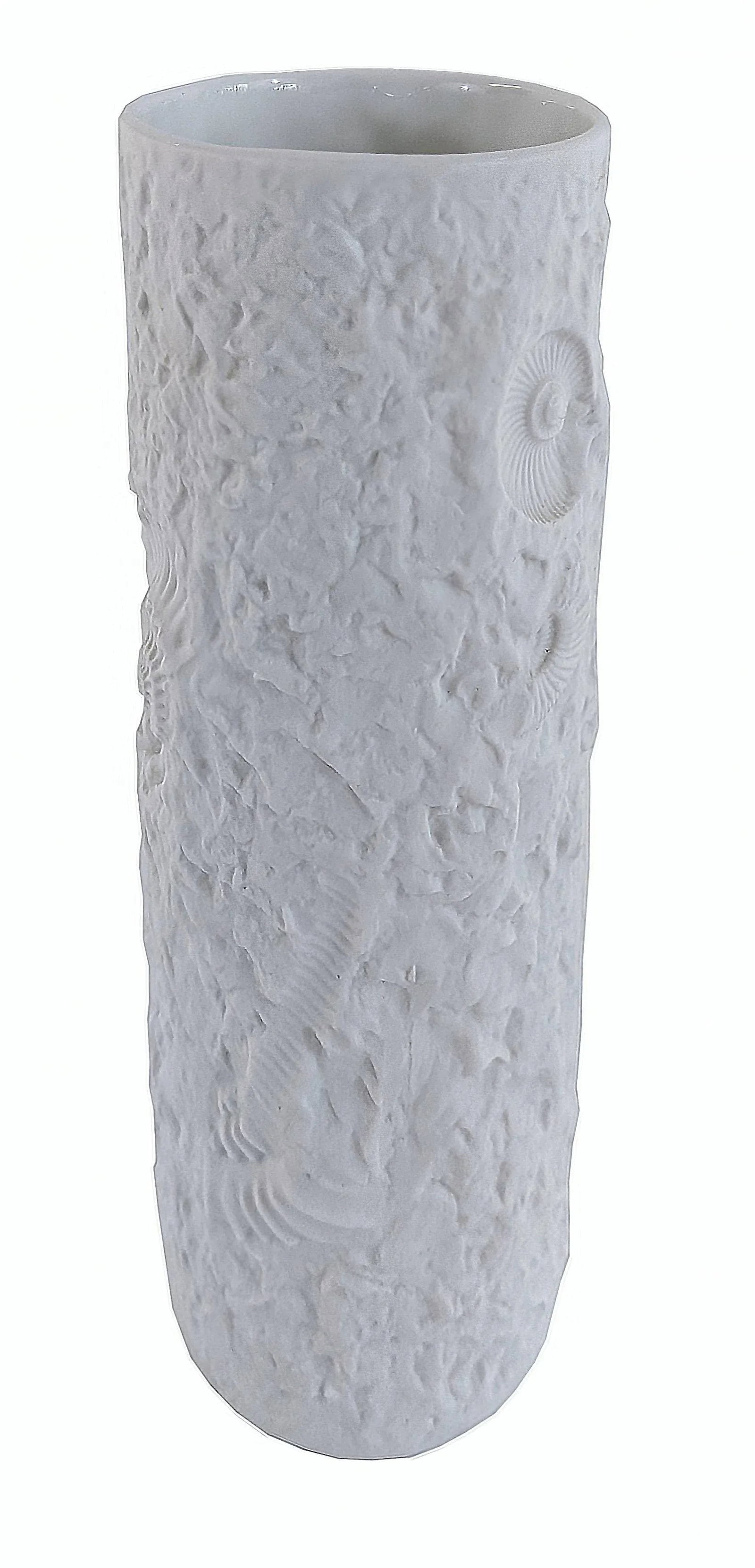 A. K. Kaiser White Bisque Porcelain Fossil Vase West Germany - 2