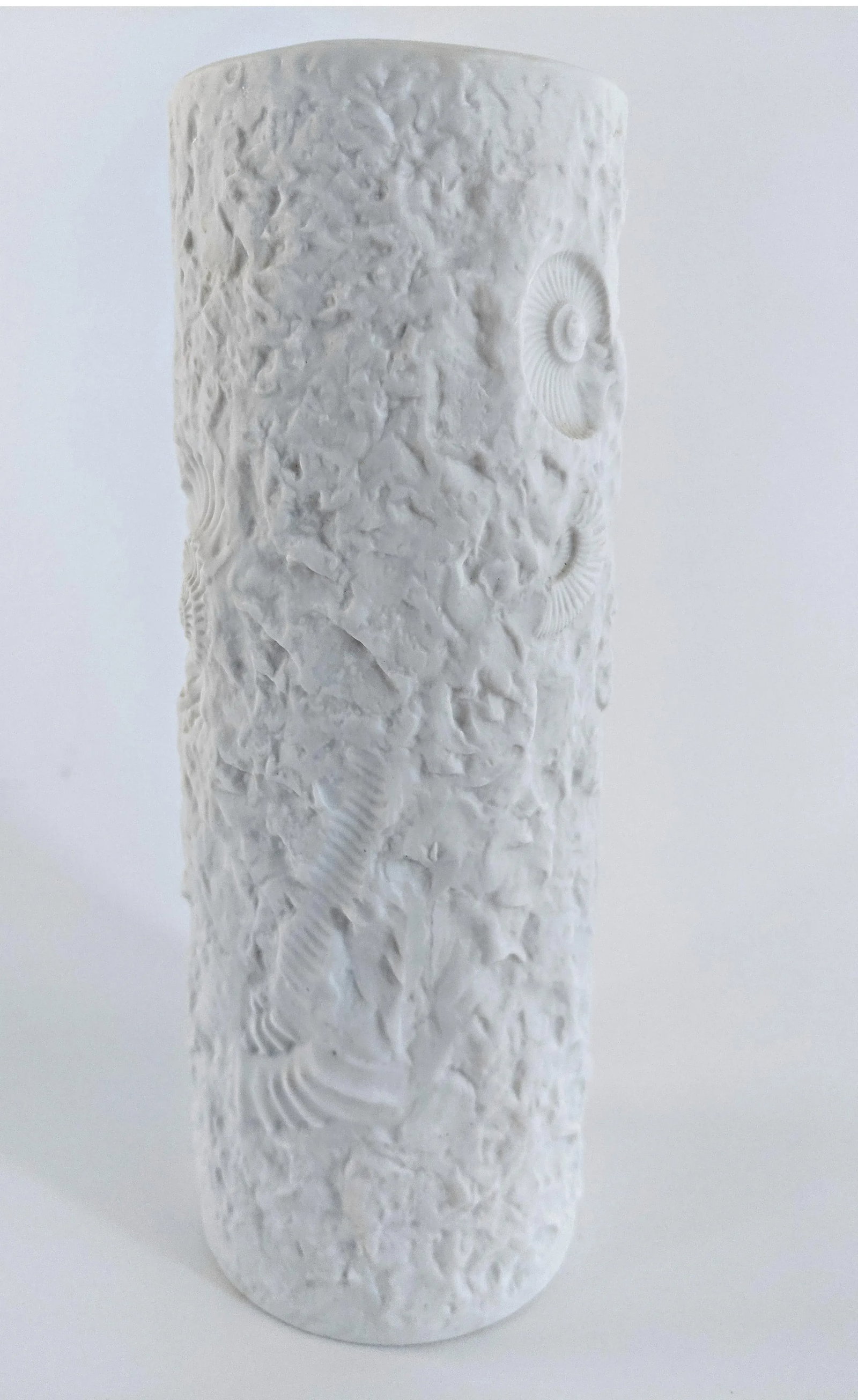 A. K. Kaiser White Bisque Porcelain Fossil Vase West Germany - 5