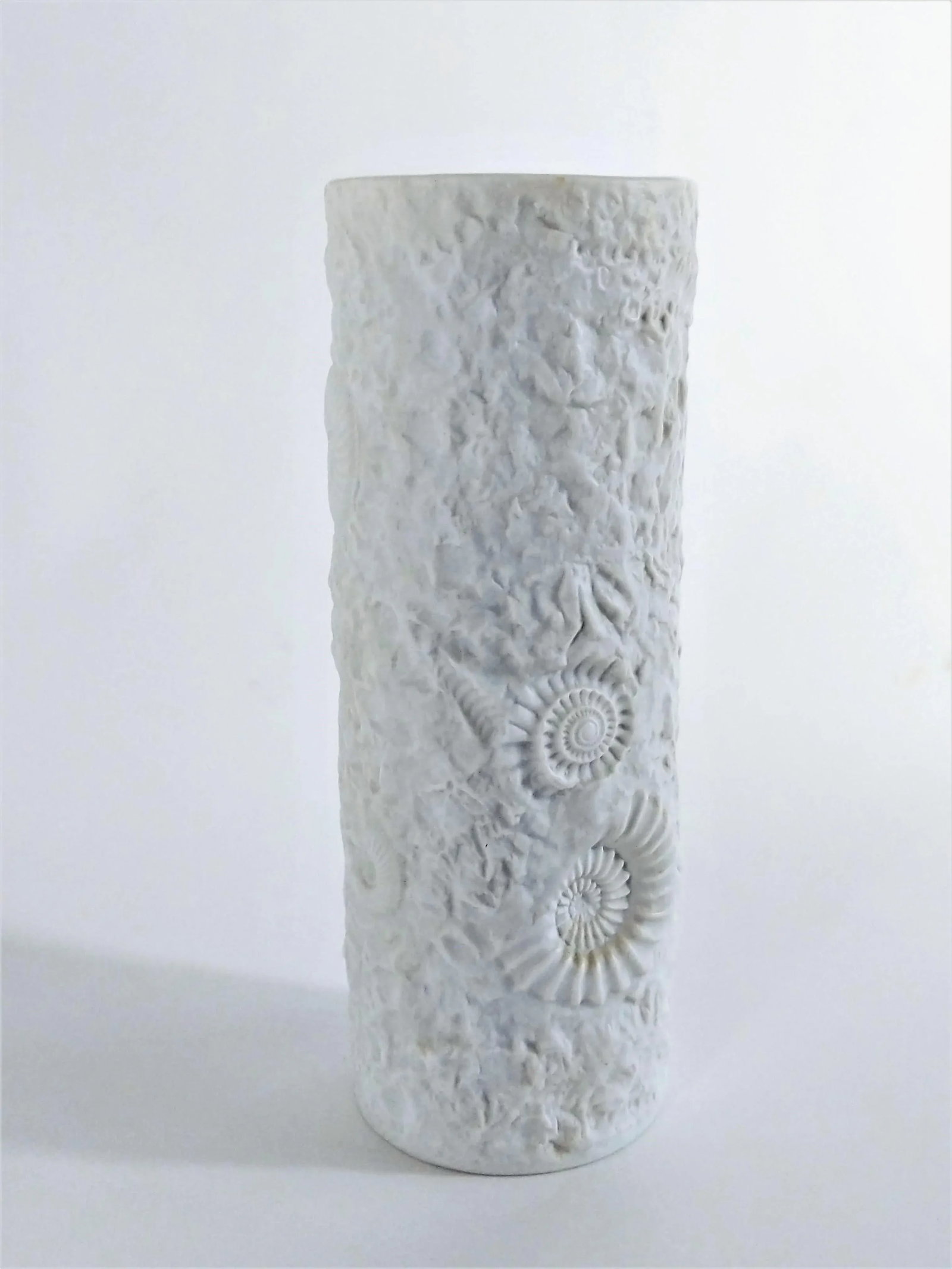 A. K. Kaiser White Bisque Porcelain Fossil Vase West Germany - 6