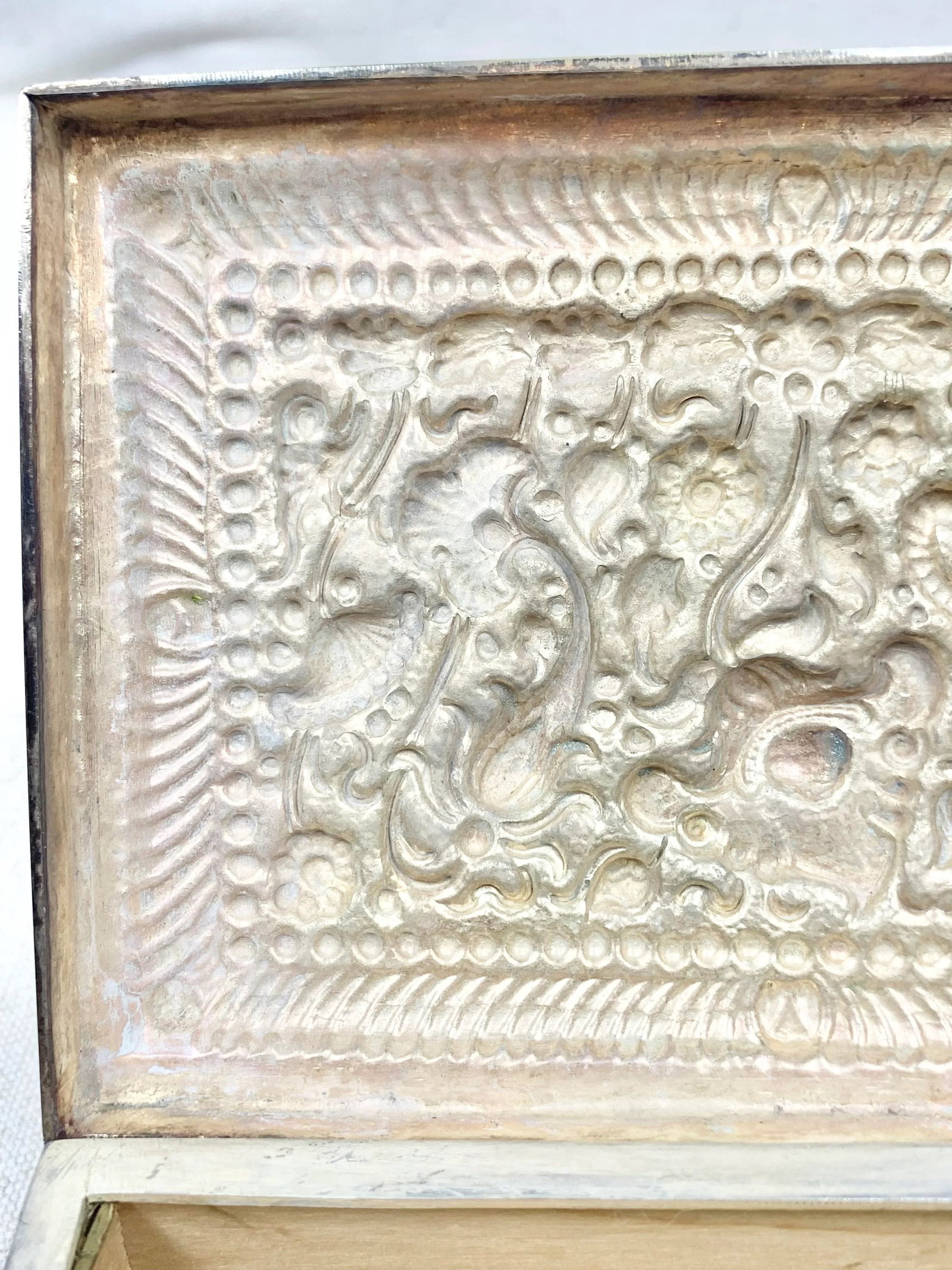 Vintage Repousse Metal and Wood Box - 10