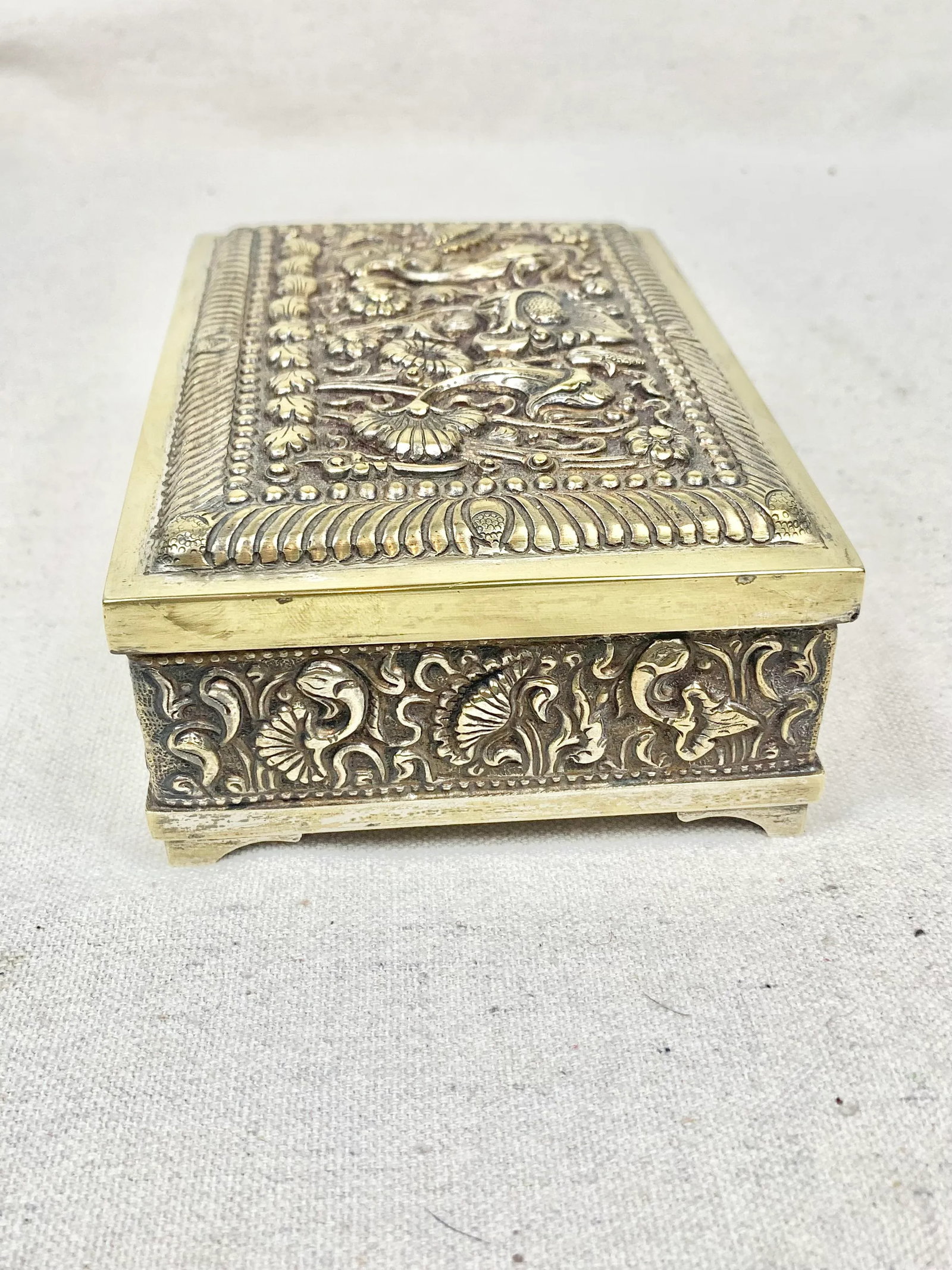 Vintage Repousse Metal and Wood Box - 6