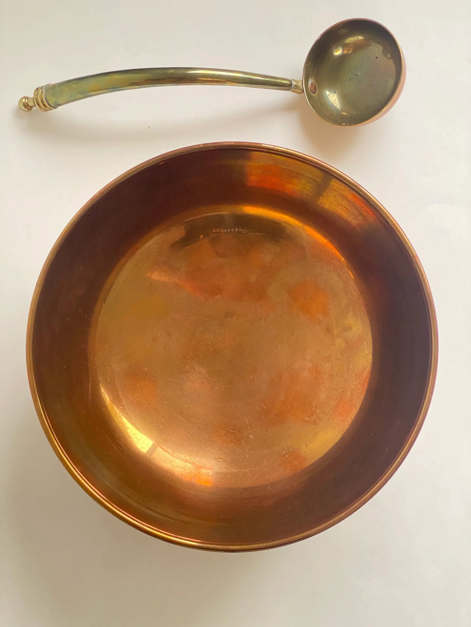 Mid 20th Century Mid Century Bejeweled Copper & Brass Punchbowl Set 12 Pieces - 9