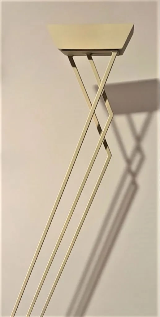 1980s Vintage Relco Italian Metal & Travertine Torchiere Floor Lamp byG. Frattini - 2