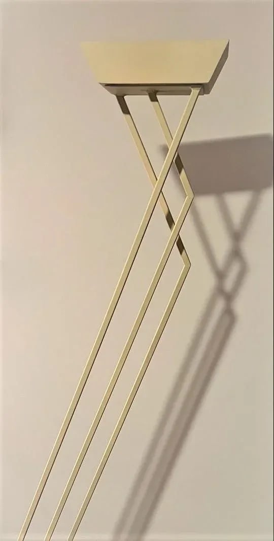 1980s Vintage Relco Italian Metal & Travertine Torchiere Floor Lamp byG. Frattini - 4