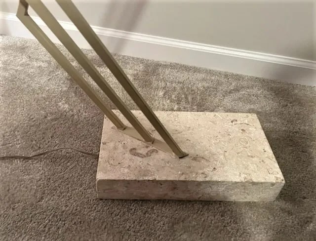 1980s Vintage Relco Italian Metal & Travertine Torchiere Floor Lamp byG. Frattini - 5