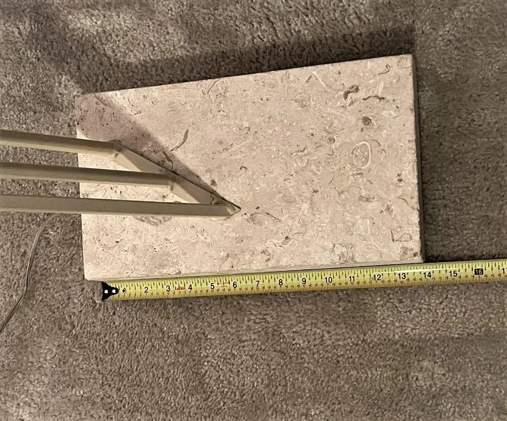 1980s Vintage Relco Italian Metal & Travertine Torchiere Floor Lamp byG. Frattini - 7