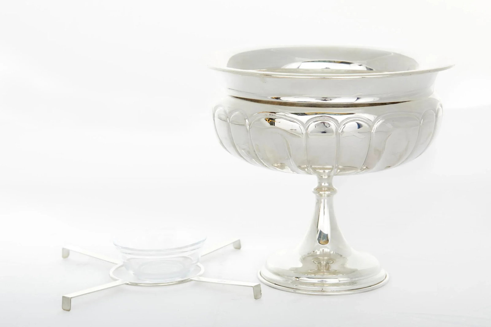 Vintage Silverplate Tableware Footed Caviar Service - 3