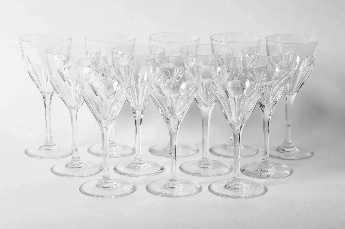 Vintage Saint Louis Crystal Wine Glasses- Set of 12 - 3