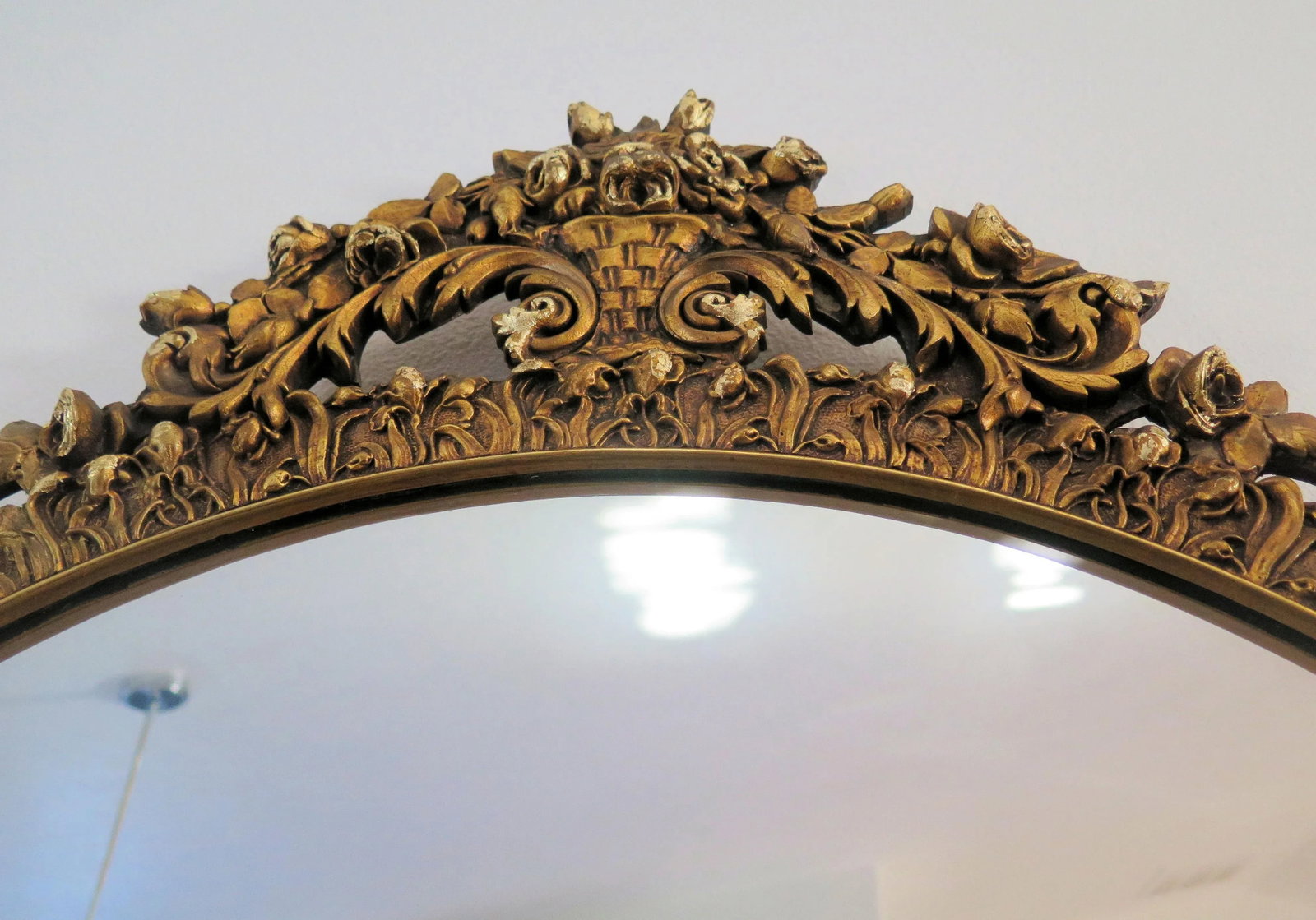 Large Vintage Louis XV Style Gold Leaf Mirror - 2