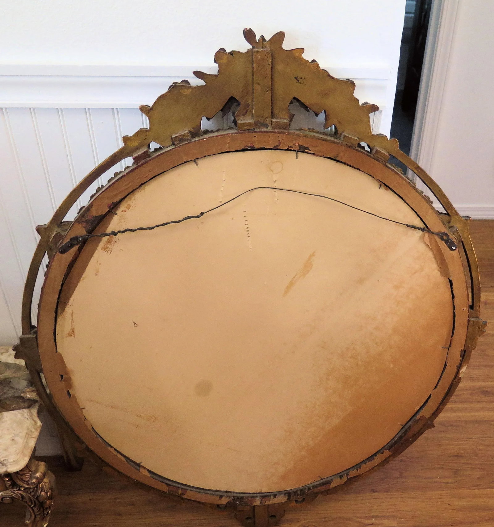 Large Vintage Louis XV Style Gold Leaf Mirror - 6