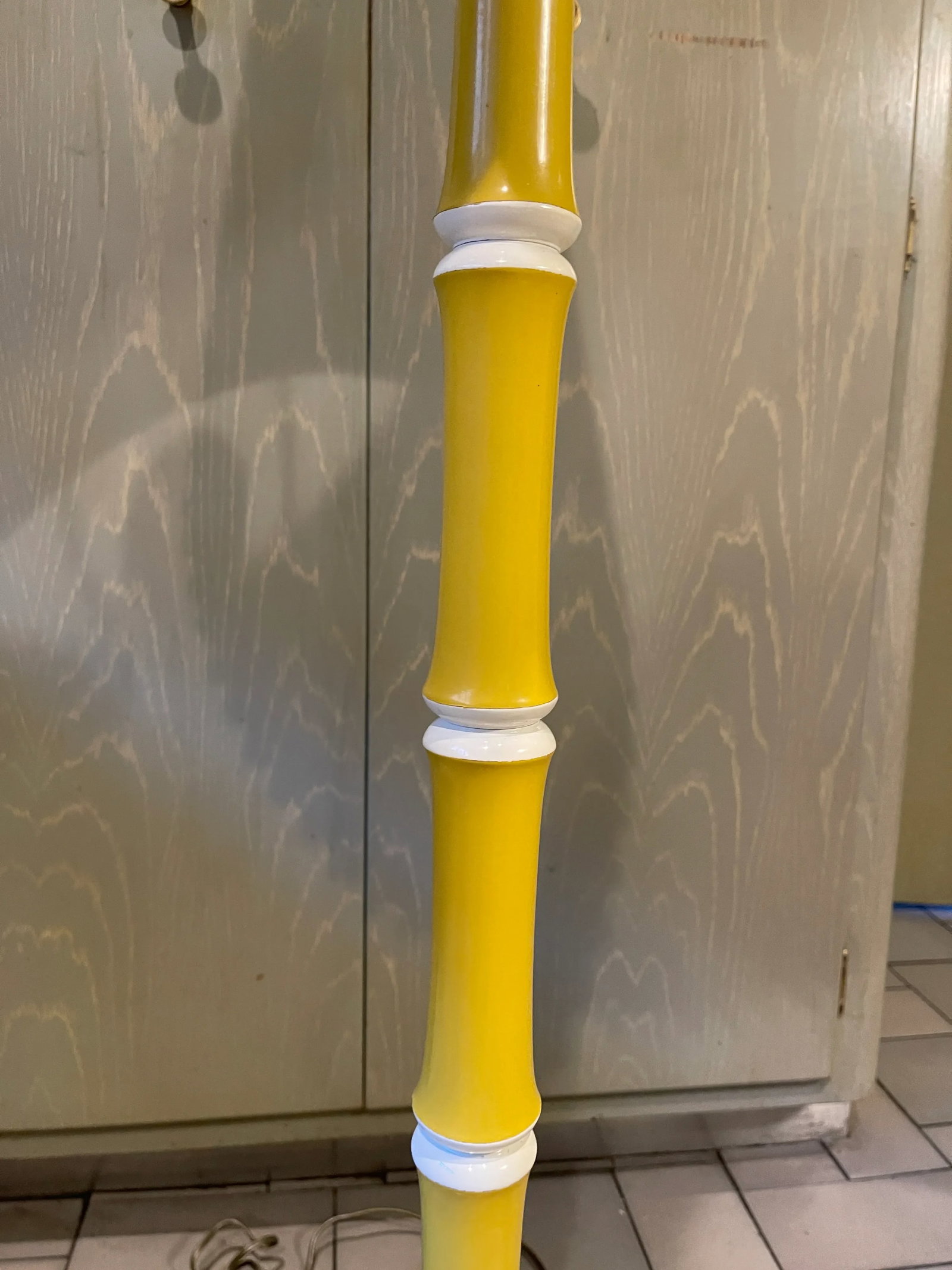 1960s Mid Century Yellow Floor Lamp With Shade - 2