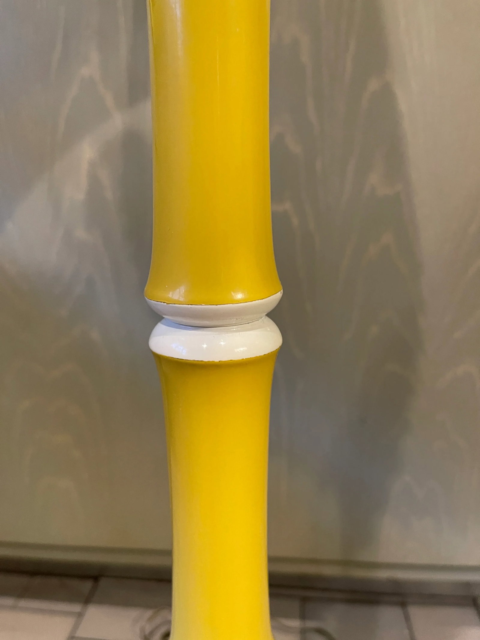 1960s Mid Century Yellow Floor Lamp With Shade - 3