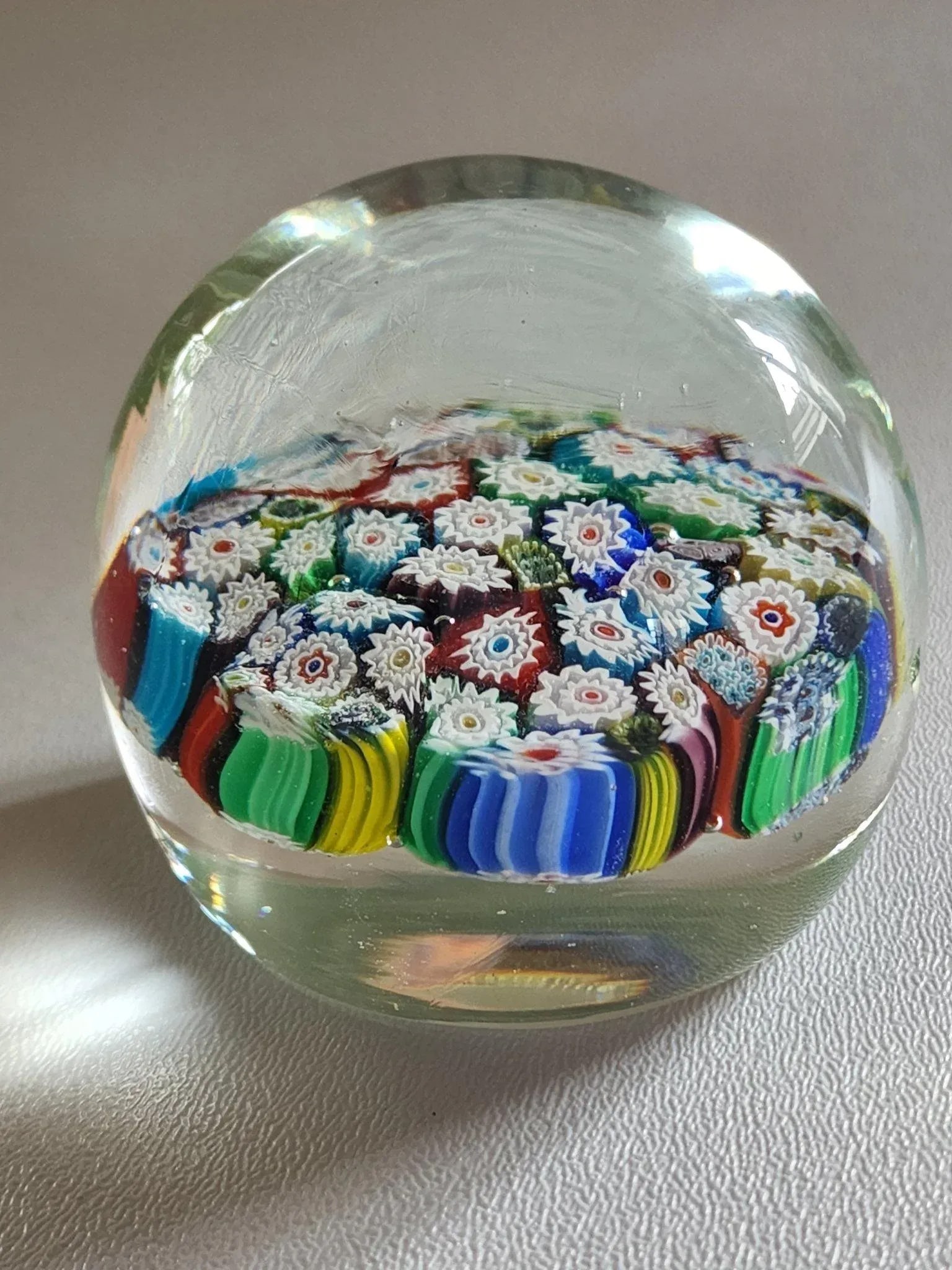 Vintage Millefiore Style Murano Art Glass Paperweight - 2