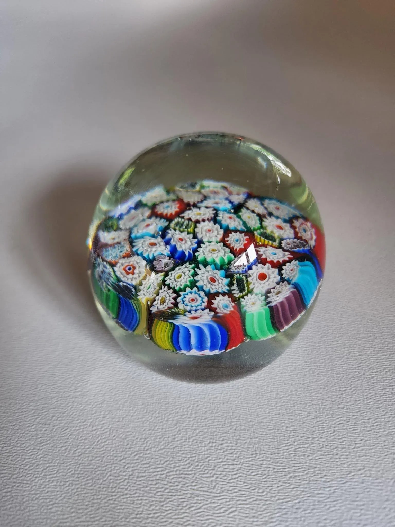 Vintage Millefiore Style Murano Art Glass Paperweight - 3