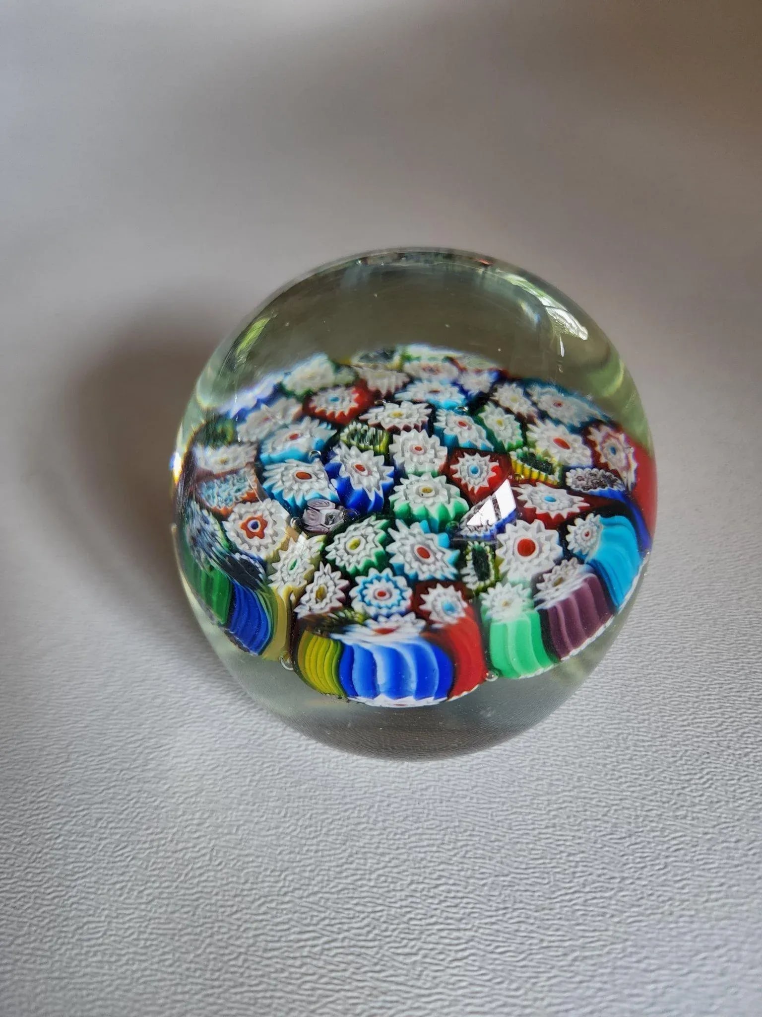 Vintage Millefiore Style Murano Art Glass Paperweight - 4