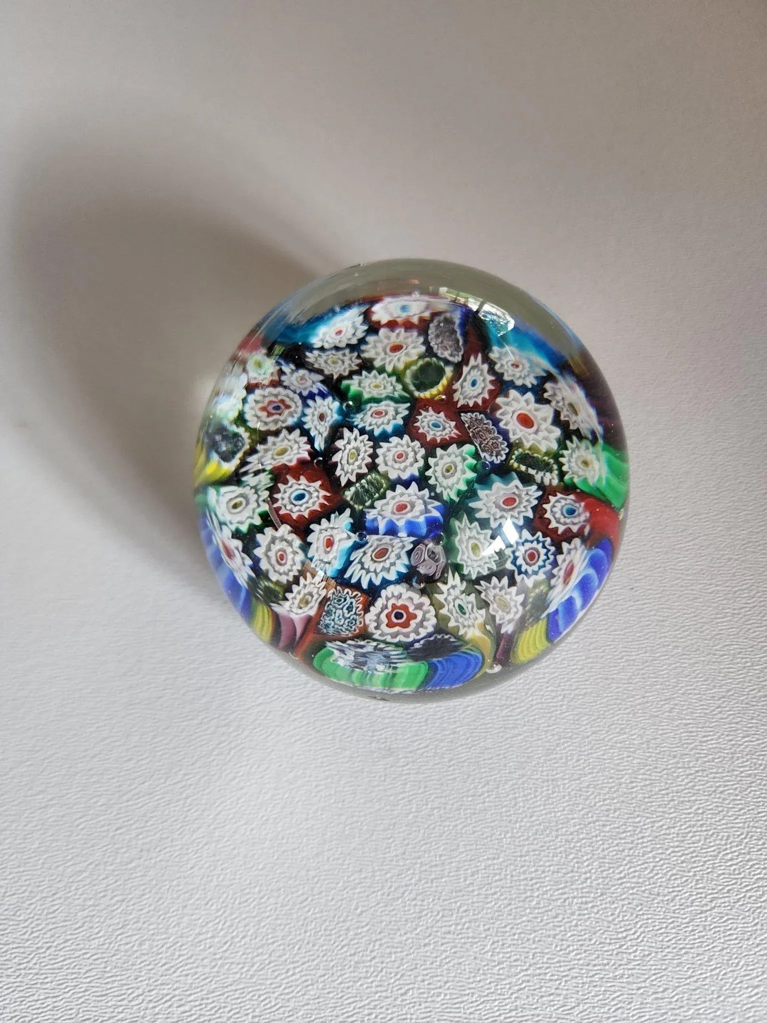Vintage Millefiore Style Murano Art Glass Paperweight - 7