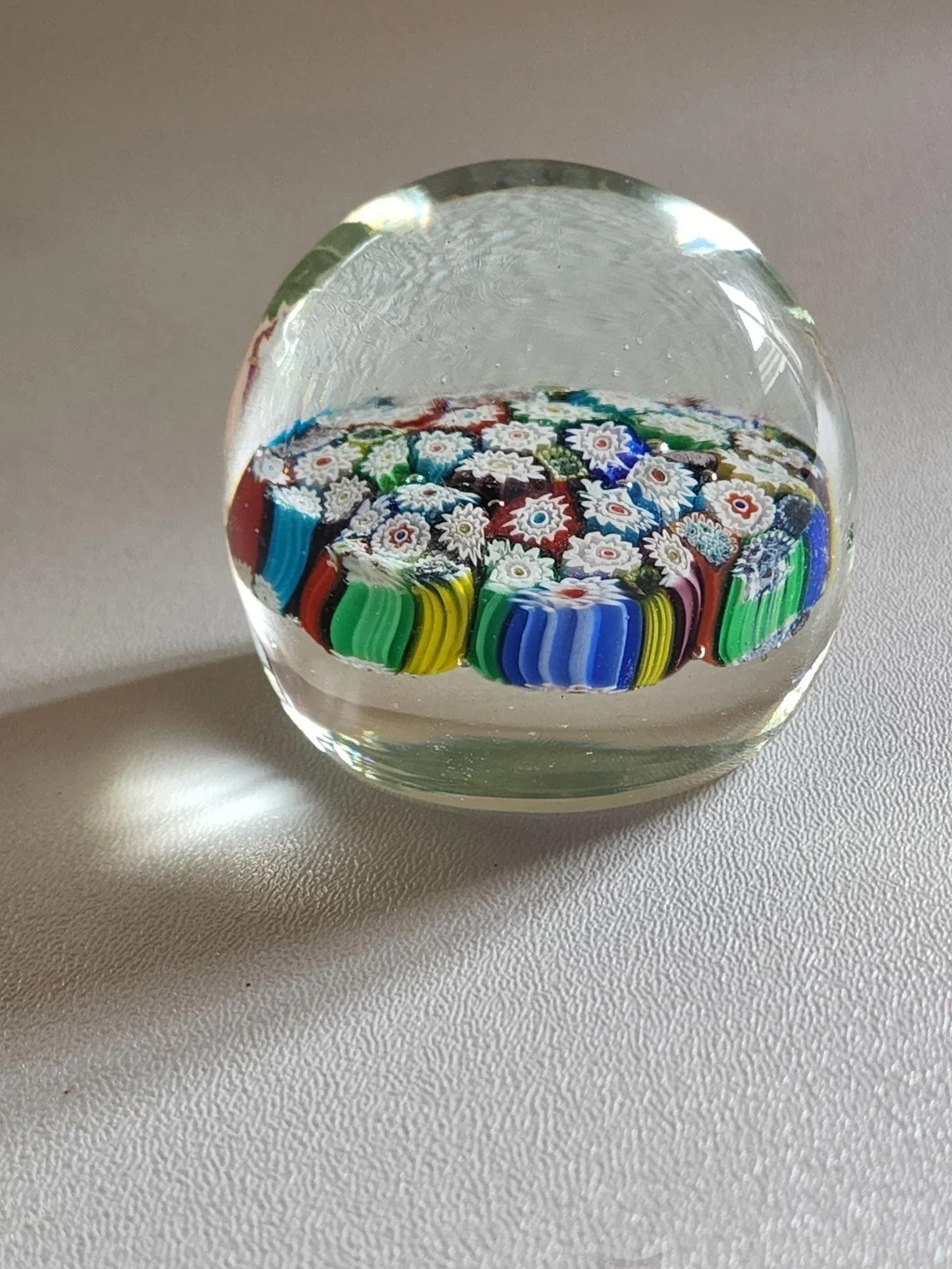 Vintage Millefiore Style Murano Art Glass Paperweight - 8