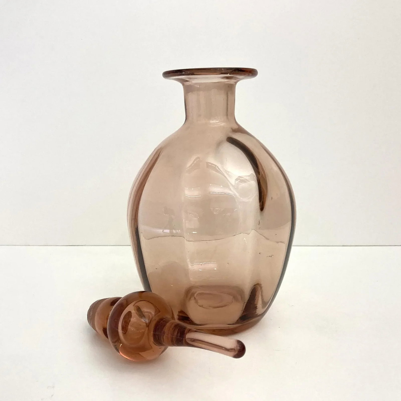 1950s Viking Peach Glass Decanter - 3