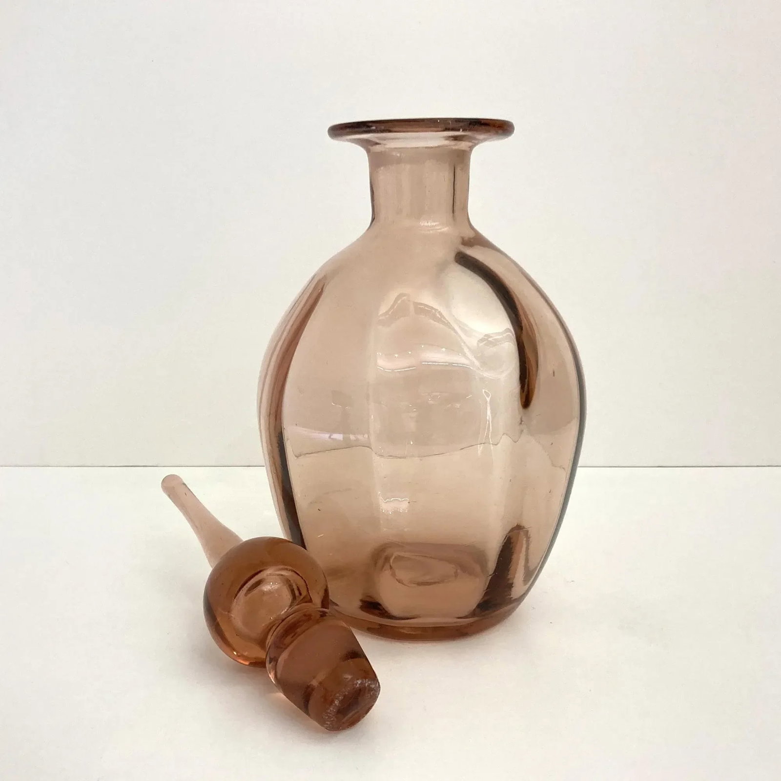 1950s Viking Peach Glass Decanter - 4