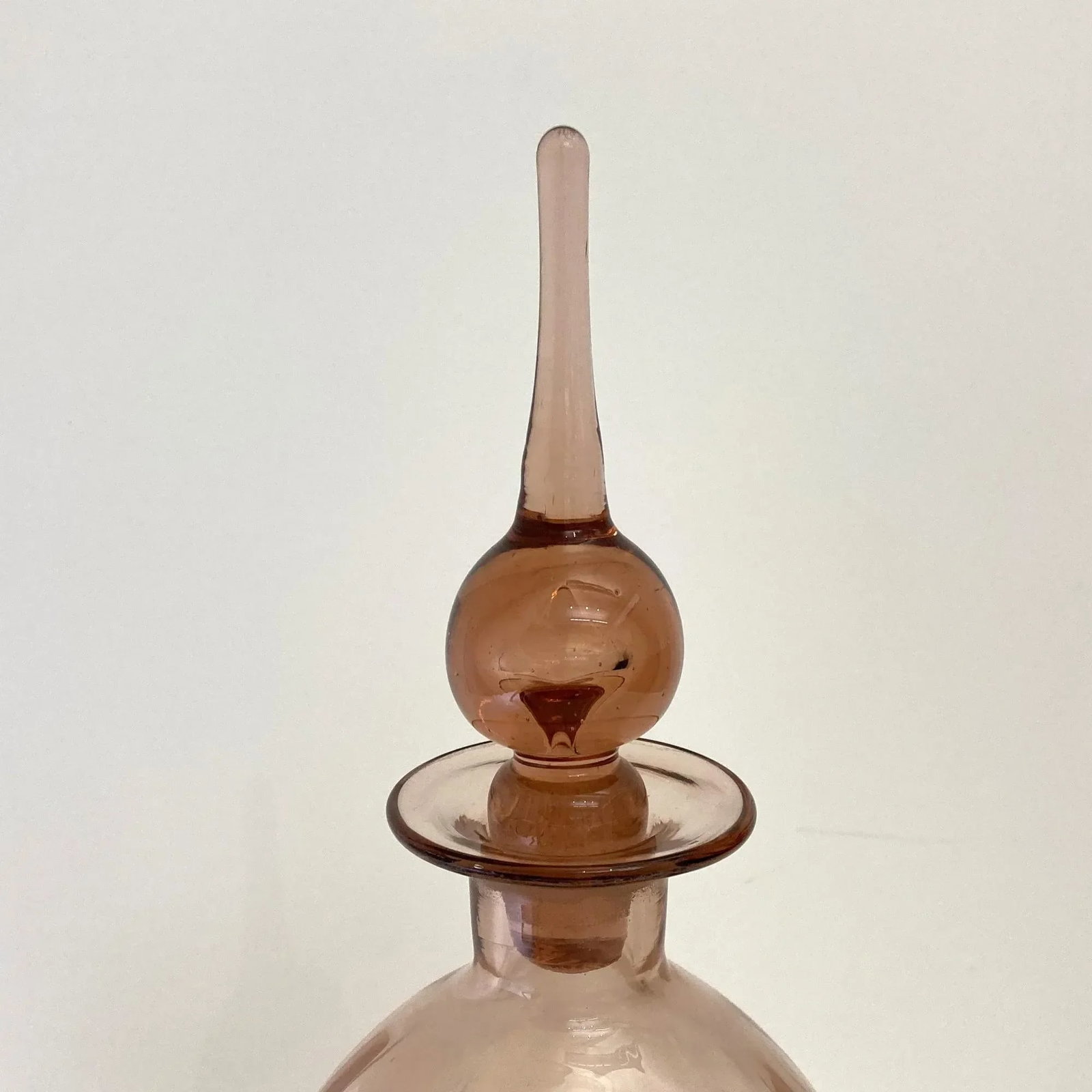 1950s Viking Peach Glass Decanter - 5