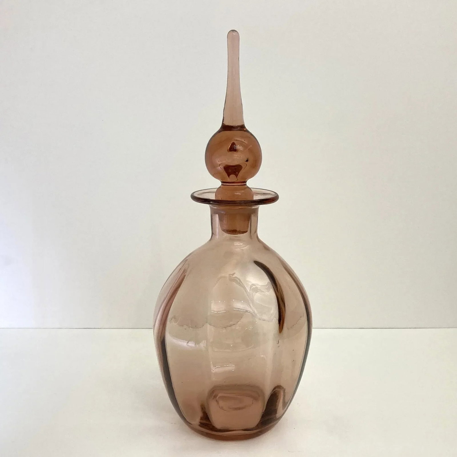 1950s Viking Peach Glass Decanter - 7