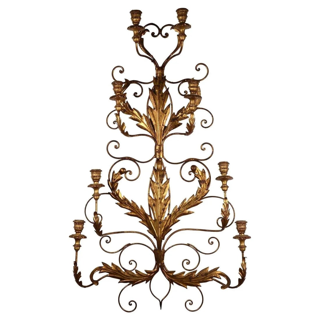 1930's Gilt Foliate Wall Sconces - a Pair - 2