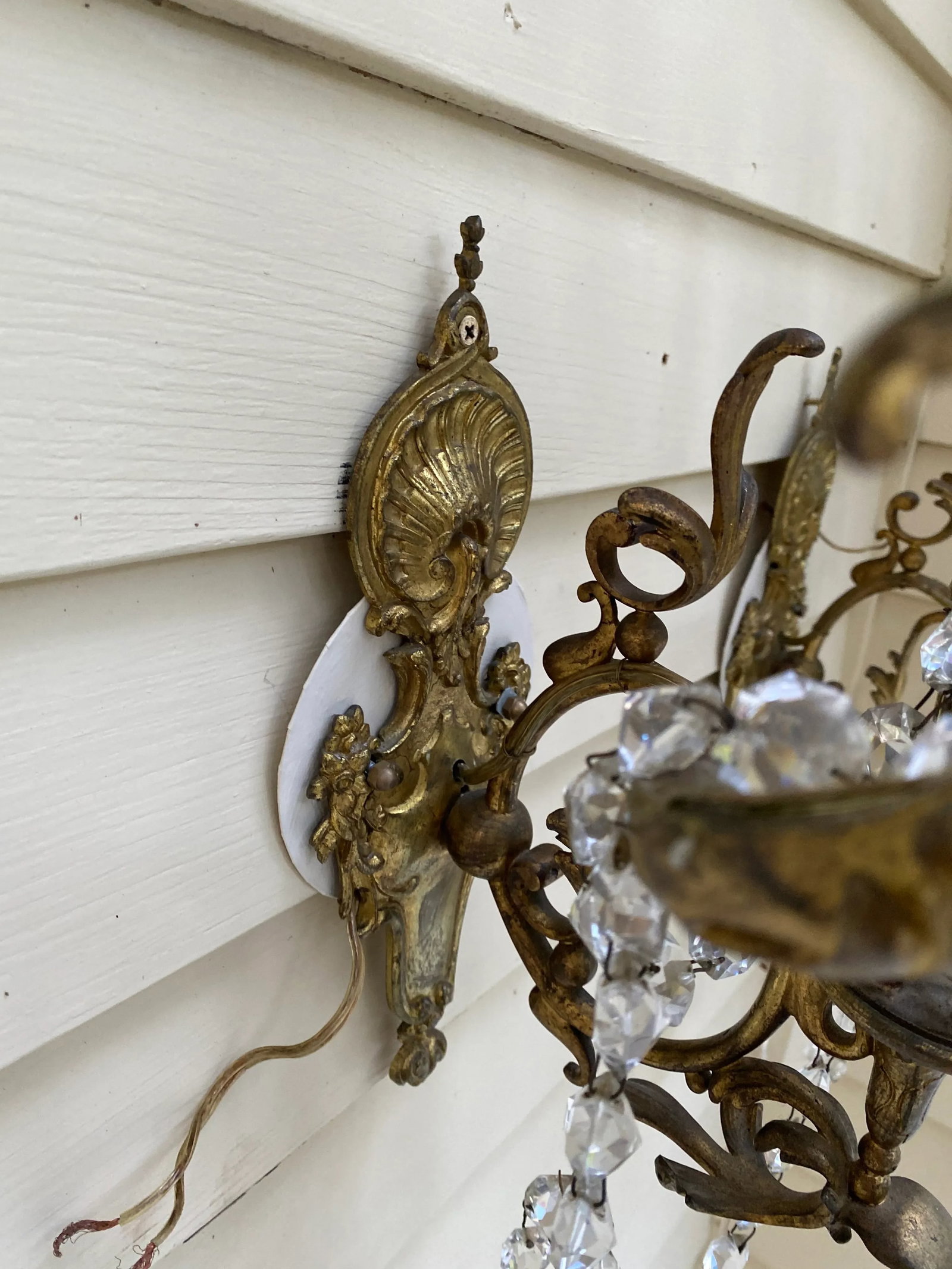 1900s Vintage Six Arm Brass Wall Sconces - a Pair - 7