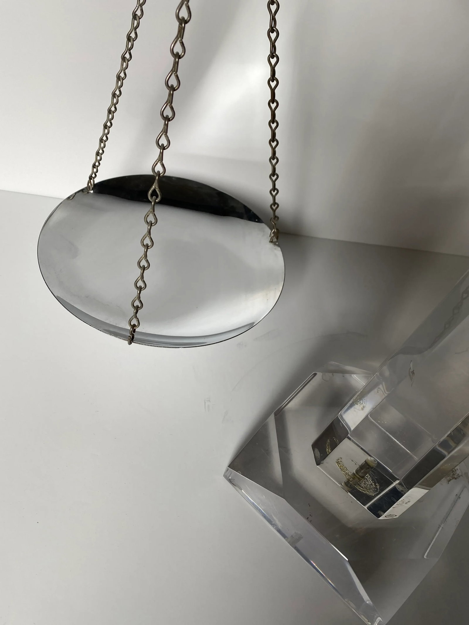 Mid Century Modern Chrome and Lucite Obelisk Scale - 2